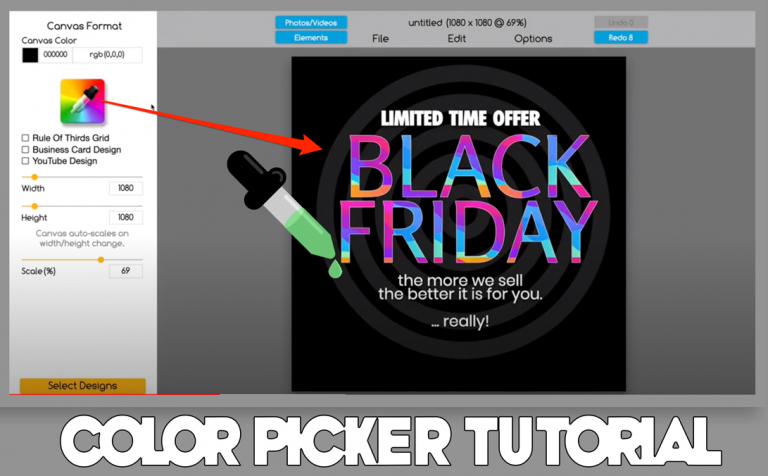 How to Use the Color Picker Design Tool in The Graphics Creator