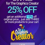 25 percent discount on templates and graphics for new designers