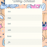 Cute Bears Weekly Schedule Planner