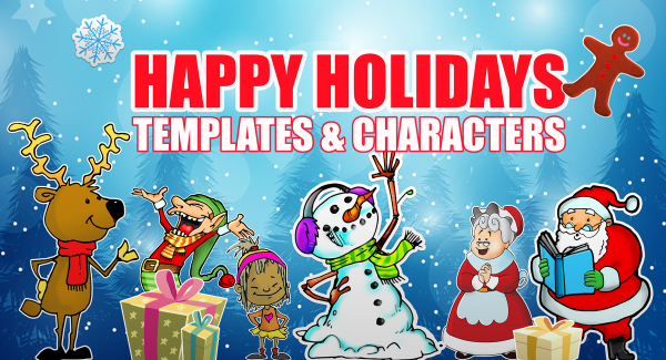 Happy Holiday Templates and Characters