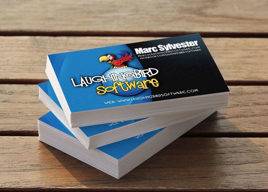 Example of how to use a logo on your business card as a part of your branding graphics.
