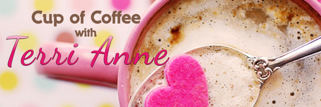 Shows a Twitter header graphic of a cup of coffee and pink heart