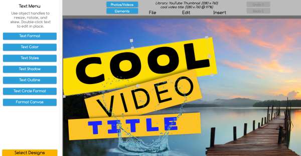 YouTube thumbnail template customizable in Graphics Creator software