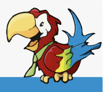 Colorful parrot icon