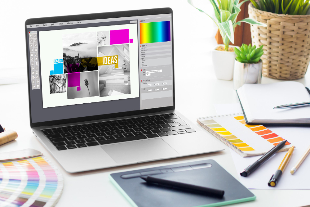 laptop-showing-software-graphic-designer-workspace