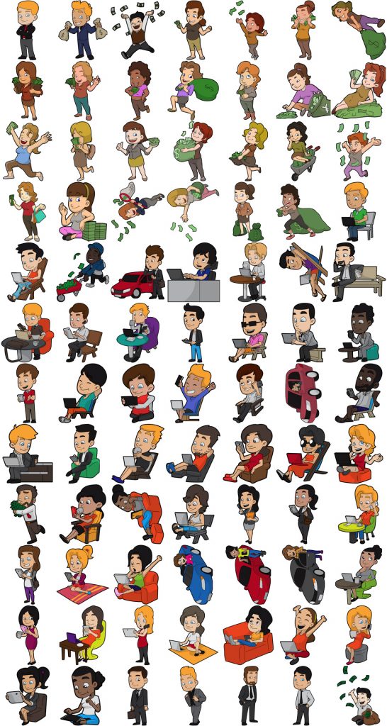 Transparent characters in the Business Cartoon People graphics