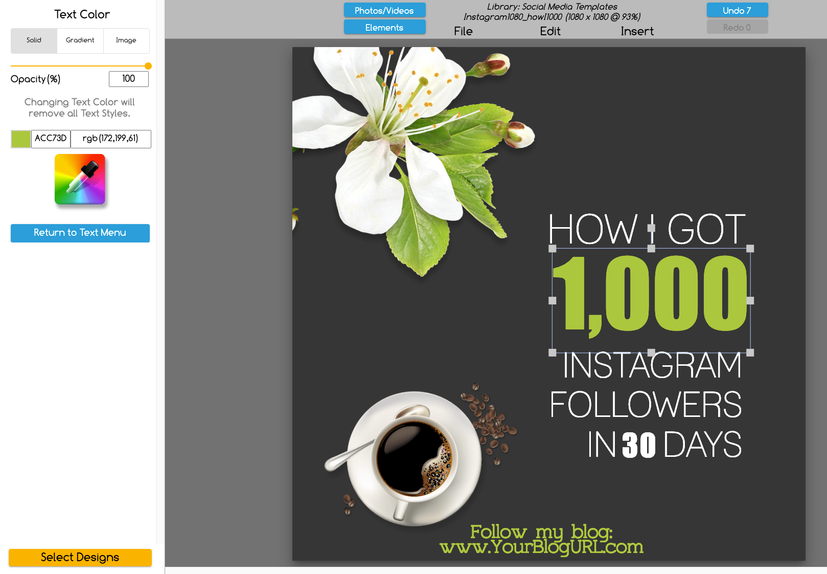 Editable social media ad template